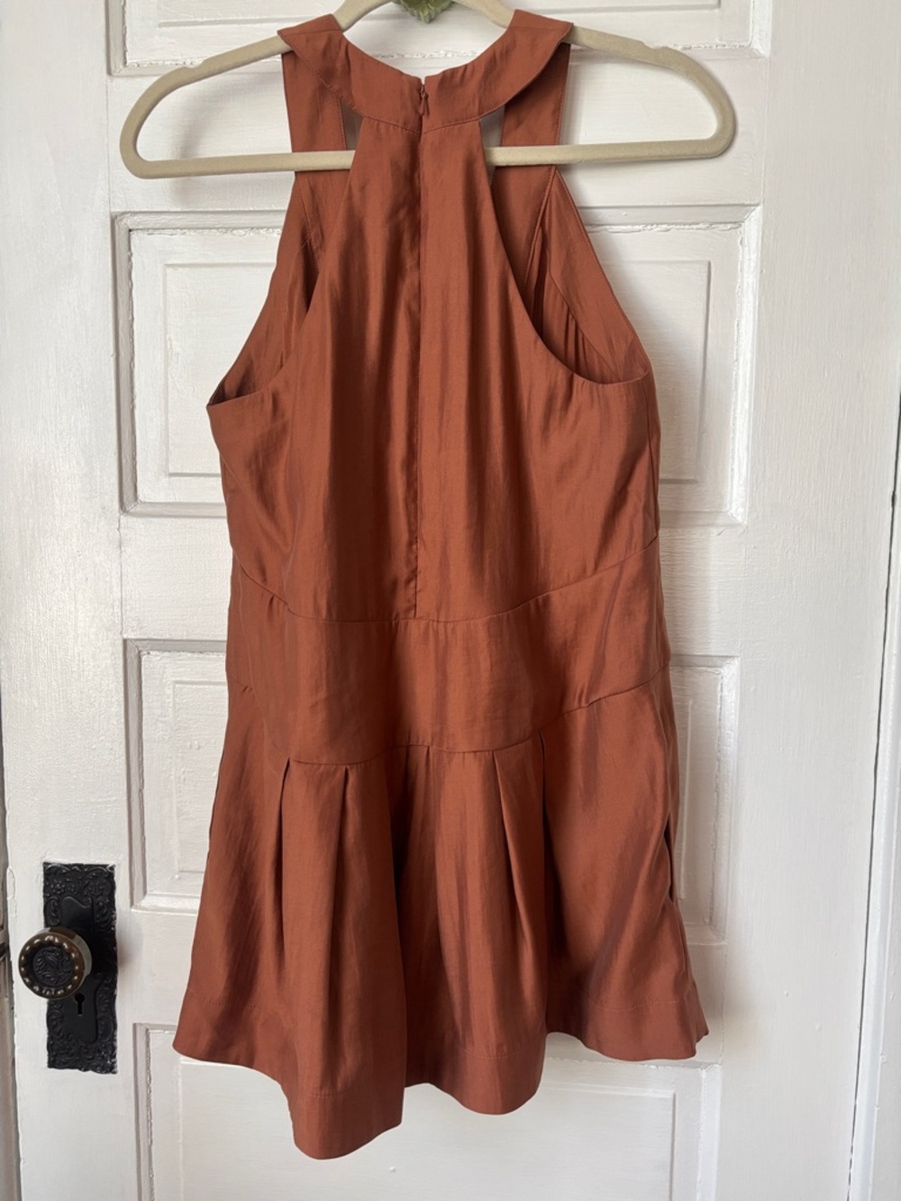 Deep V-Neck Rust Romper - Picture 7 of 13